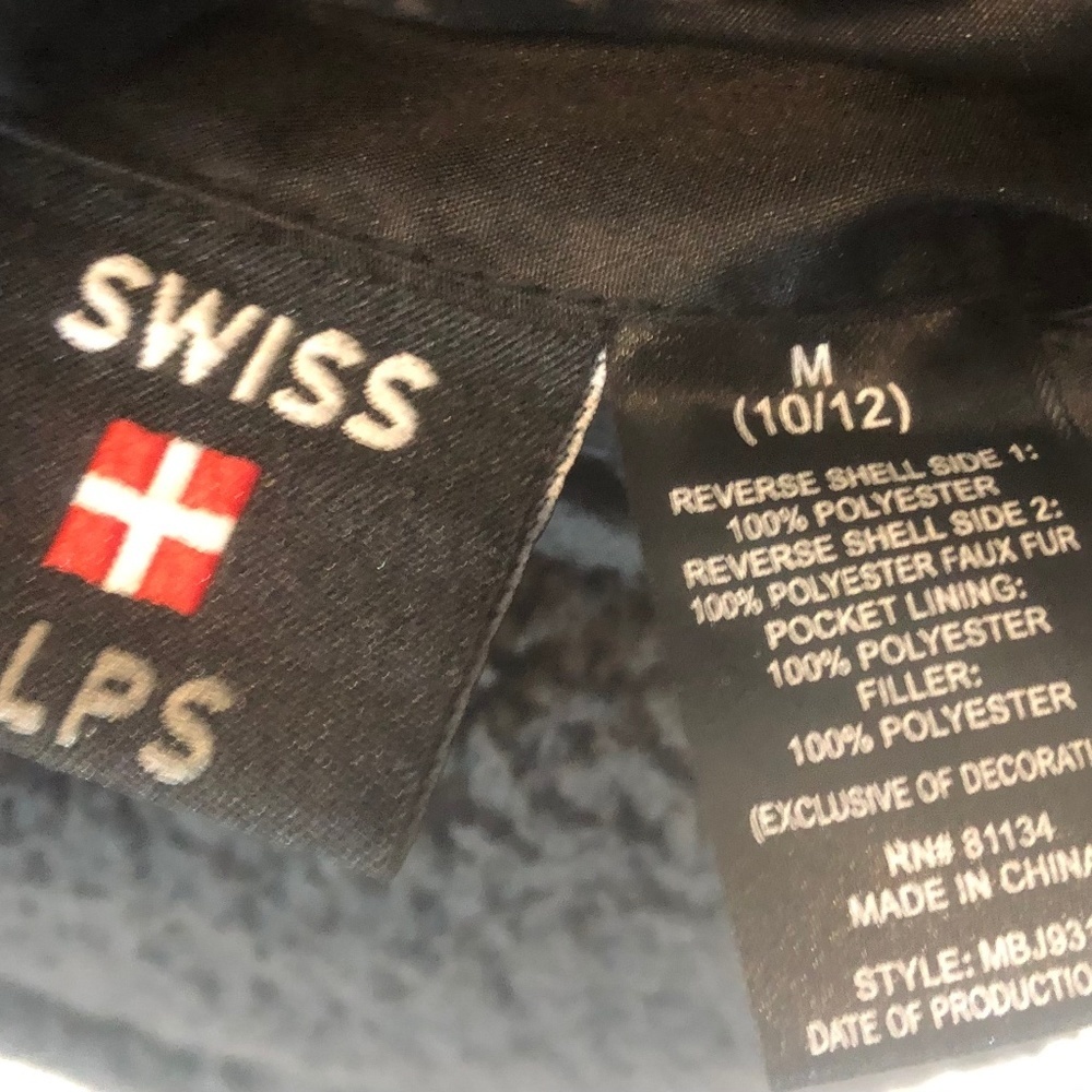 Swiss Alps Boys Reversable Full Zip Winter Coat x Fleece Jacket Size  M (10-12) - Picture 13 of 13